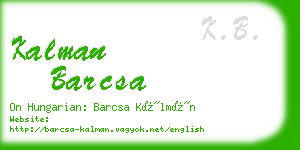 kalman barcsa business card